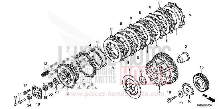 KUPPLUNG (NC700S/SA) von NC700S Schaltgetriebe SEAL SILVER METALLIC (NHA14) von 2013